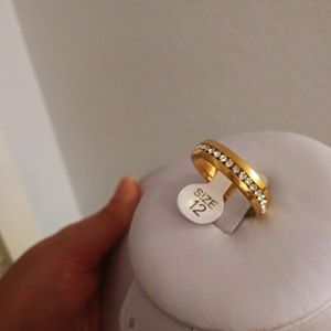 Men's rhinestone steel ring